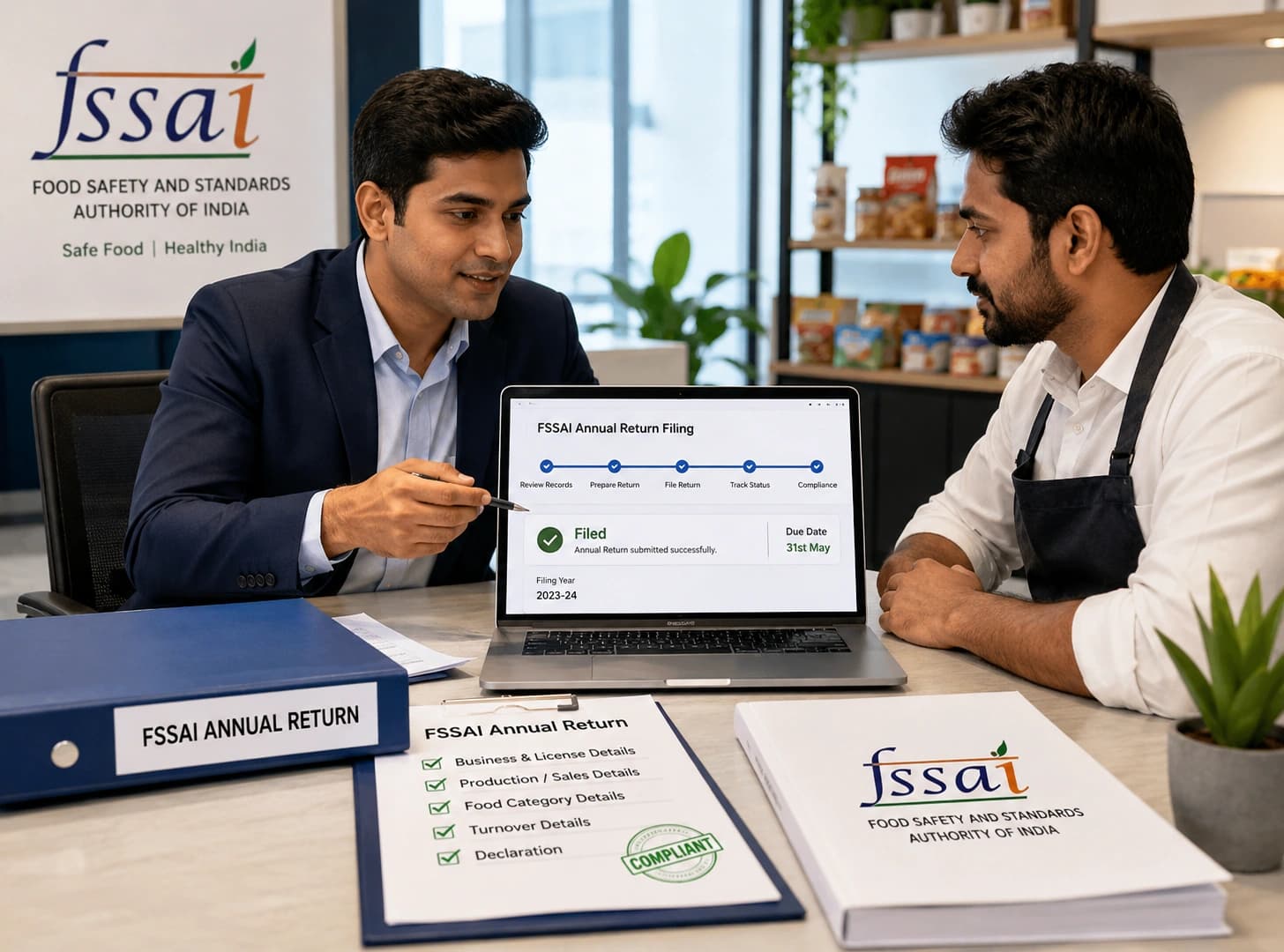 FSSAI annual return filing (Form D1) service with Complylocal Consultants