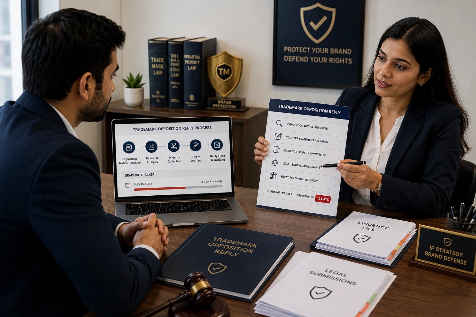 Trademark opposition reply service workflow