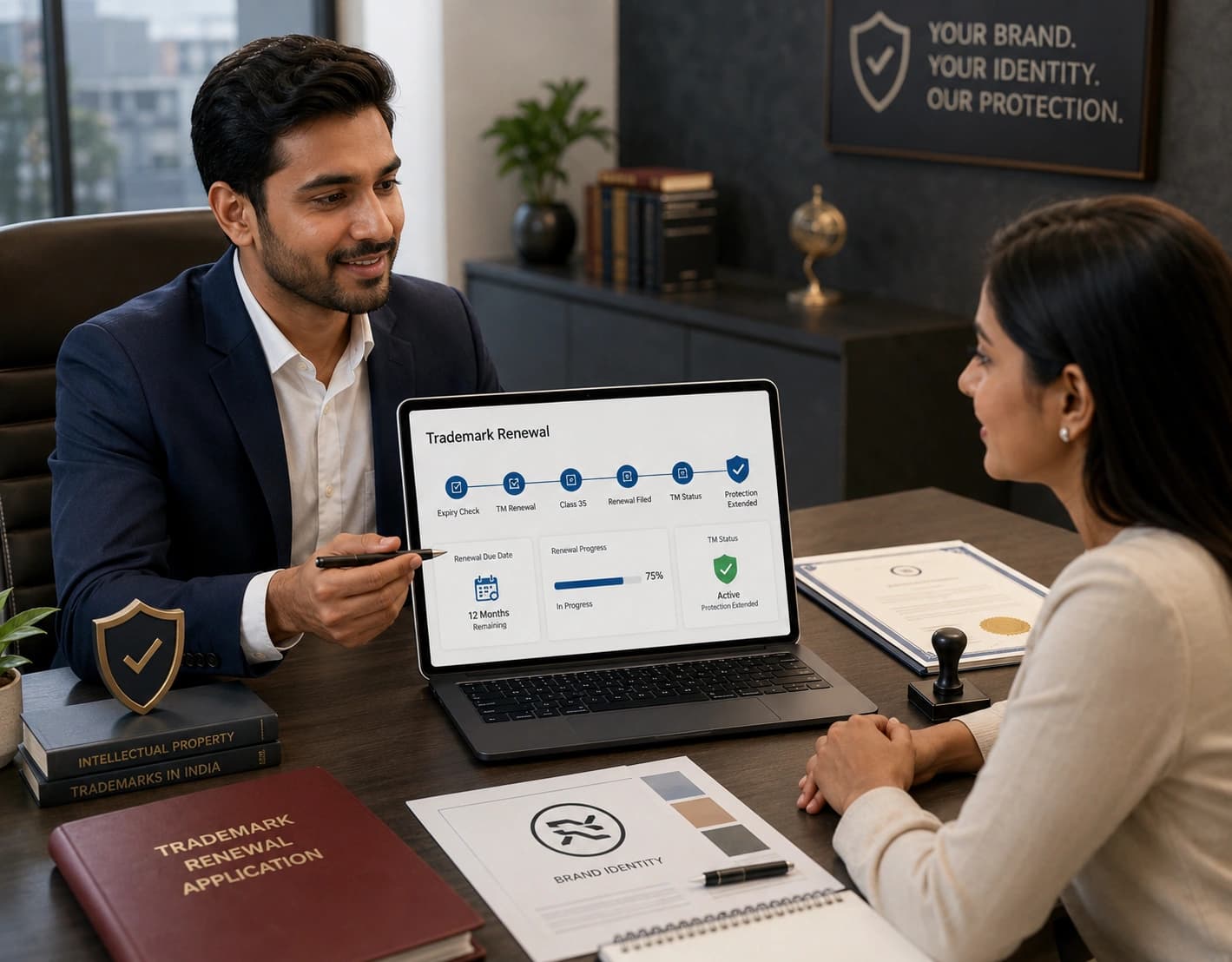 Trademark renewal service workflow