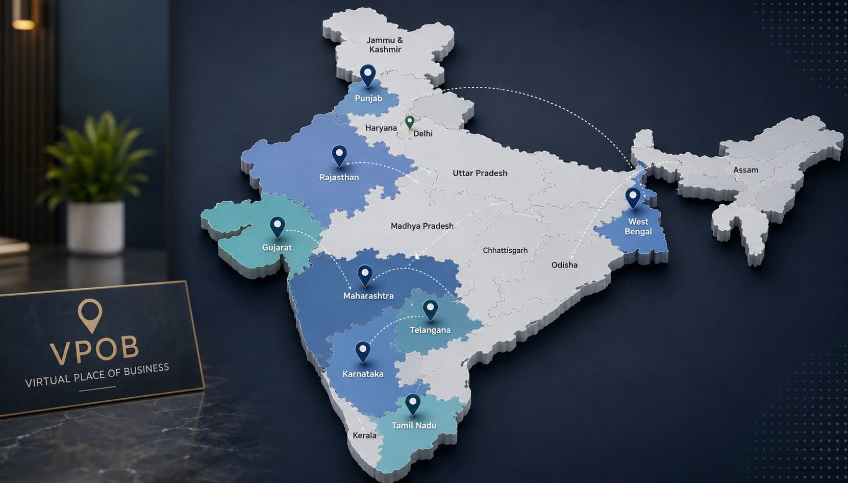 Virtual Place of Business service for GST registration in a new state