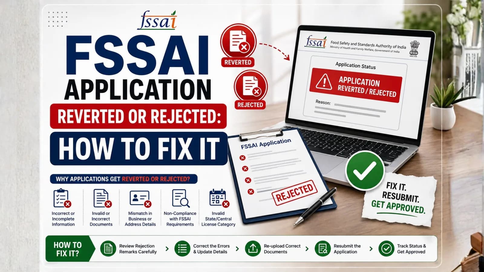 FSSAI Application Reverted or Rejected