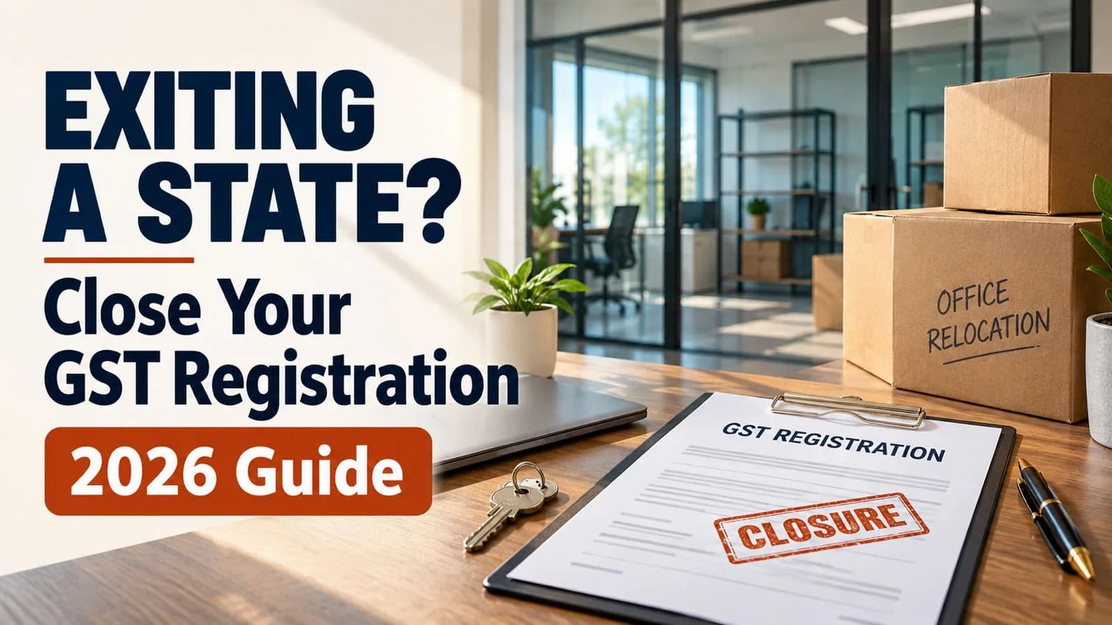 Exiting a state and closing GST registration with closure file