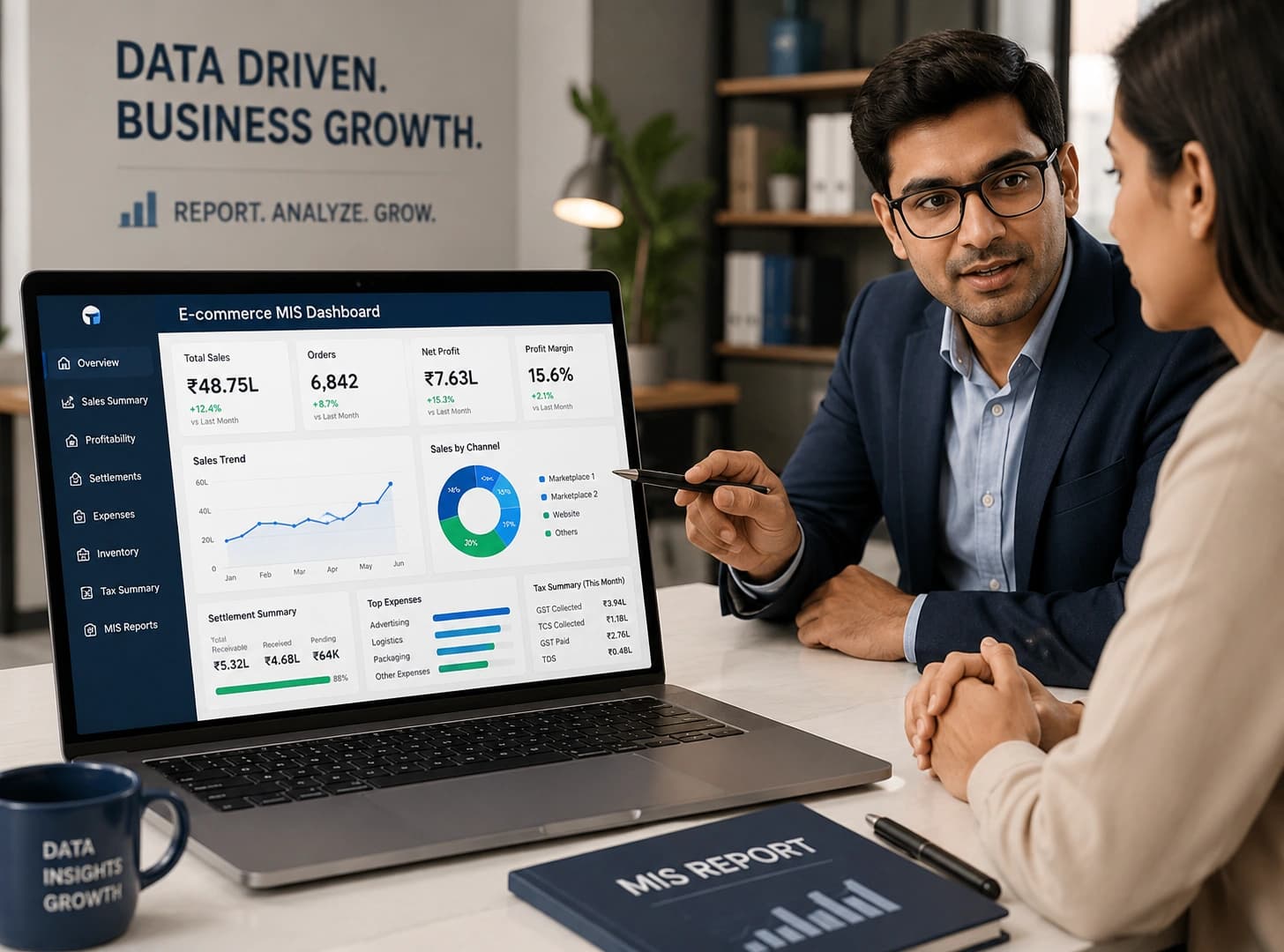 E-commerce MIS reporting service for founder dashboards